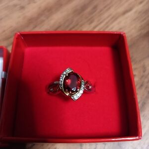 Gold over Silver Lab Created Ruby ring size 7.5/8